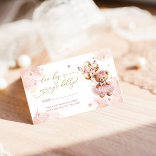 Cute Teddy Bear Balloons How Big is Mummy's Belly Enclosure Card