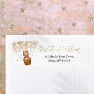 Cute Teddy Bear Balloons Return Address