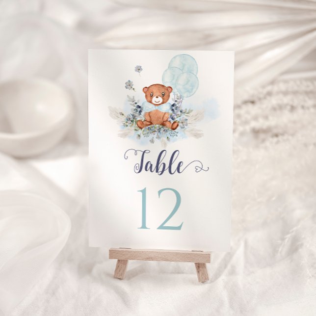 Cute Teddy Bear Balloons Table Number (Creator Uploaded)
