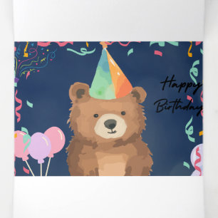 Cute teddy bear birthday card