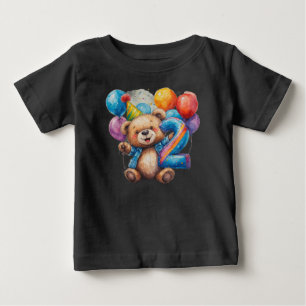 Cute Teddy Bear Birthday Celebration Baby T-Shirt
