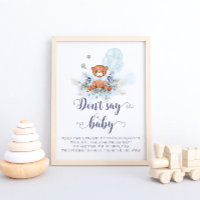 Cute Teddy Bear Blue Balloons Dont Say Baby Game