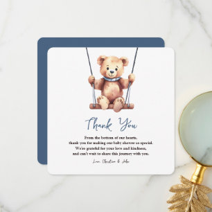 Cute Teddy Bear Boy Baby Shower Thank You Card