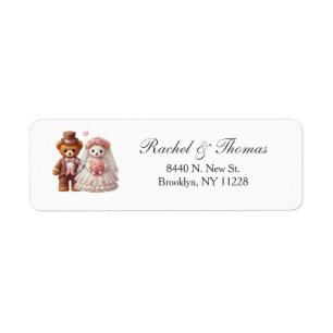 Cute Teddy Bear Bride And Groom Wedding Address