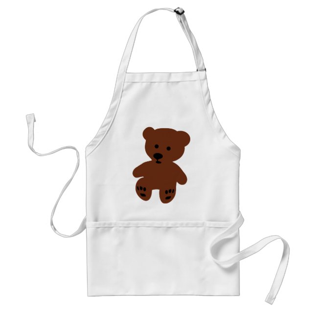 cute teddy bear brown standard apron (Front)