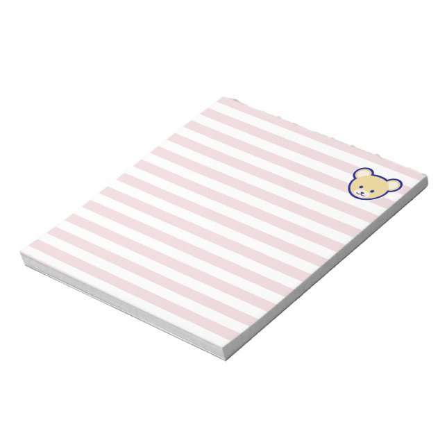 Cute Teddy Bear Cartoon on pink Notepad (Rotated)