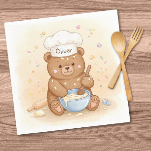 Cute Teddy Bear Chef Napkin