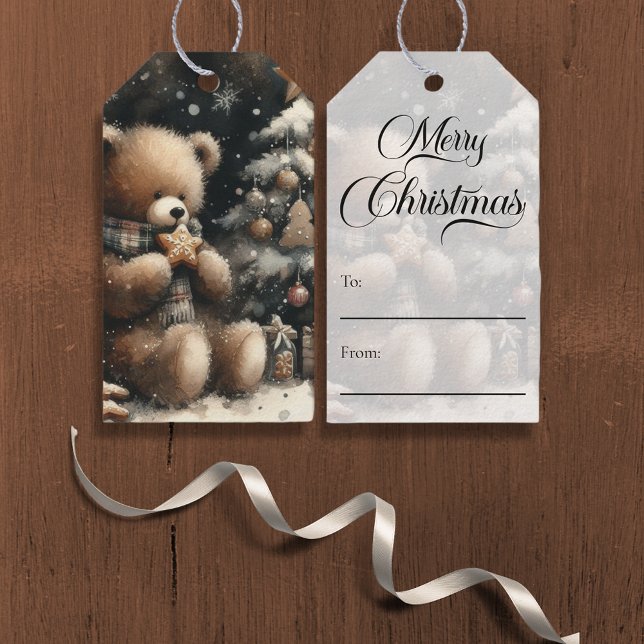 Cute Teddy Bear Christmas Gift Tags (Creator Uploaded)
