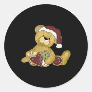 Cute Teddy Bear Christmas T Shirt  Classic Round Sticker