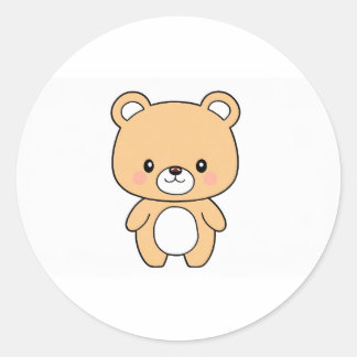 Cute Teddy Bear Classic Round Sticker