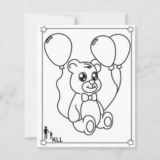 Cute teddy bear colouring