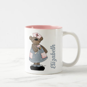 Cute Teddy Bear Custom Gift Mug for Nurse