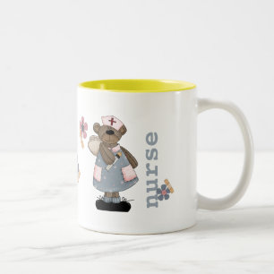 Cute Teddy Bear Custom Name Mug for Nurse