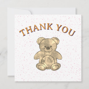 Cute Teddy Bear Custom Thank You Card