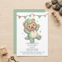 Cute Teddy Bear Dinosaur | Dino Bear 1st Birthday