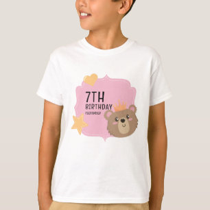 Cute Teddy Bear Face Kids Custom Beary  Birthday  T-Shirt