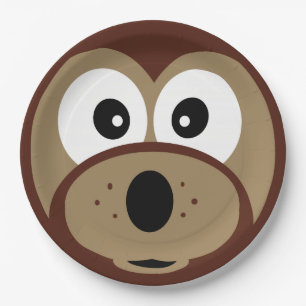 Cute Teddy Bear Face Paper Plates
