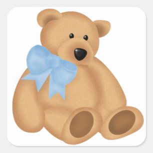 Cute Teddy Bear, For Baby Boy Square Sticker