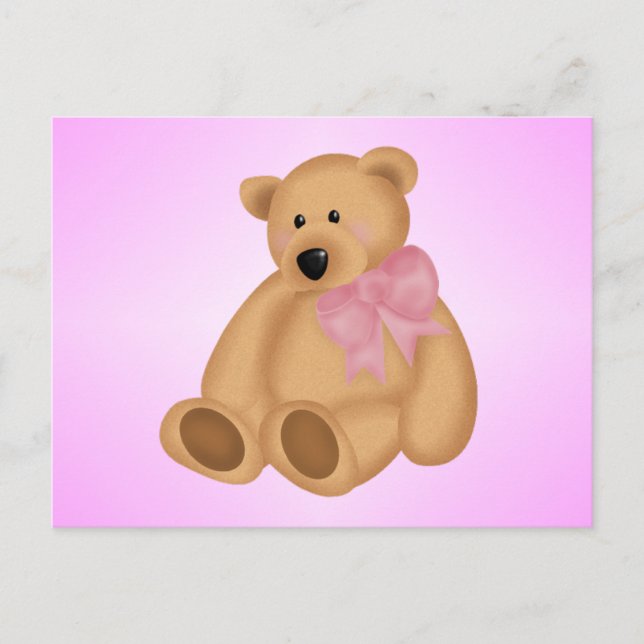 Cute Teddy Bear, For Baby Girl Postcard (Front)