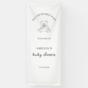 Cute Teddy Bear Funny Saying Baby Shower Welcome Banner