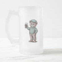 Cute Teddy Bear Holding Beer