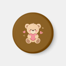 Cute Teddy Bear Holding Heart – Valentine Love Ill