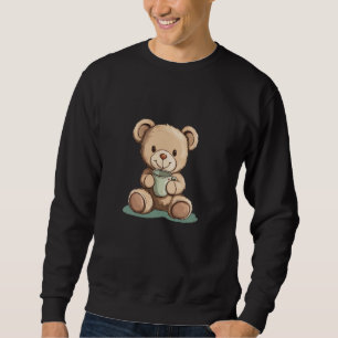 Cute Teddy Bear holding his Cup for Tea and Coffee Sweatshirt