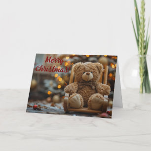 Cute Teddy Bear Holiday Christmas Card