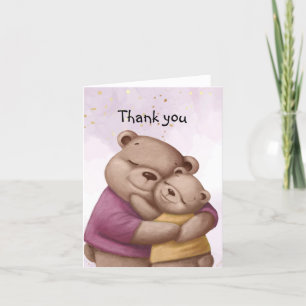 Cute Teddy Bear Hugs Thank you Card