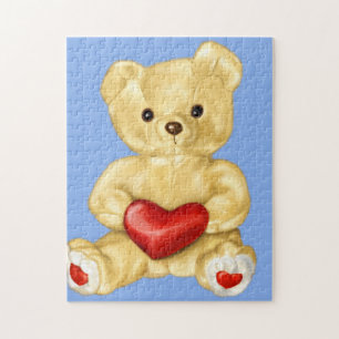 Cute Teddy Bear Hypnotist In blue Jigsaw Puzzle