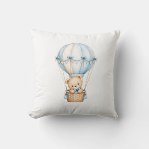 Cute Teddy Bear in Hot Air Balloon Adorable Baby Cushion