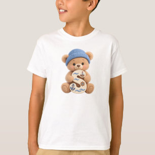 Cute Teddy Bear Initial S Sailor Boys T-Shirt