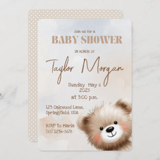 Cute Teddy Bear  Invitation