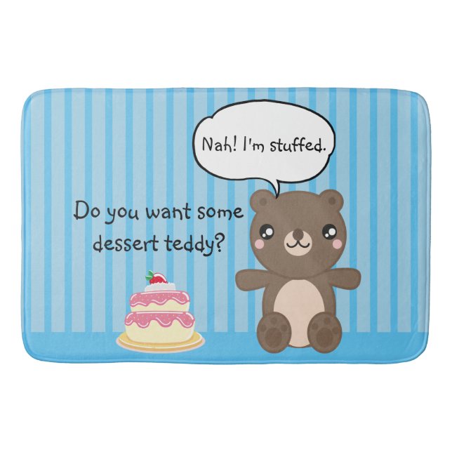 Cute Teddy Bear Kids Funny Joke  Bath Mat (Front)