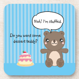 Cute Teddy Bear Kids Funny Joke Coaster