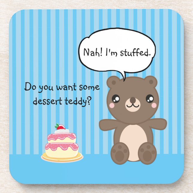 Cute Teddy Bear Kids Funny Joke  Coaster (Front)