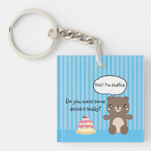 Cute Teddy Bear Kids Funny Joke Key Ring