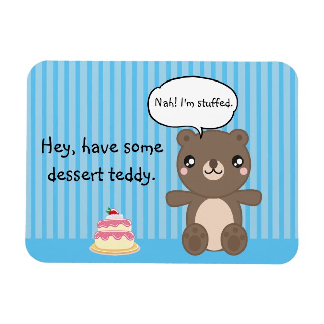 Cute Teddy Bear Kids Funny Joke  Magnet (Horizontal)