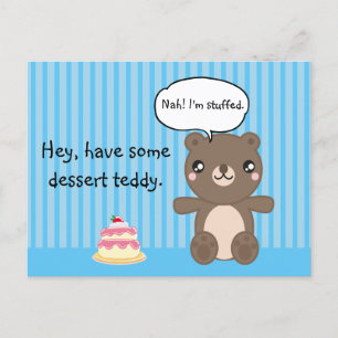 Cute Teddy Bear Kids Funny Joke Postcard