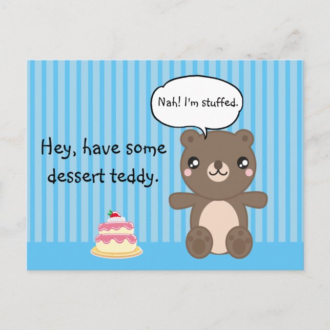 Cute Teddy Bear Kids Funny Joke  Postcard (Front)