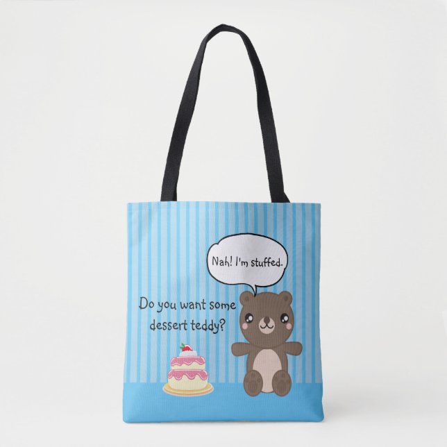 Cute Teddy Bear Kids Funny Joke  Tote Bag (Front)