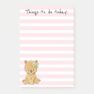 Cute Teddy Bear List Post-it Notes