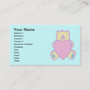 Cute Teddy Bear Love Heart Business Card