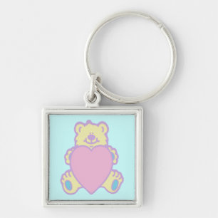Cute Teddy Bear Love Heart Key Ring