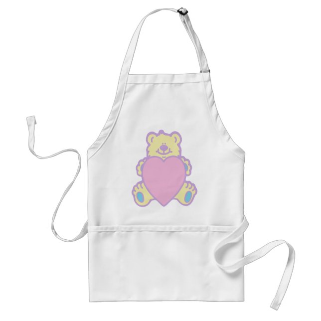 Cute Teddy Bear Love Heart Standard Apron (Front)