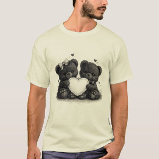 Cute Teddy Bear Love T-Shirt – Sweet Heart Design