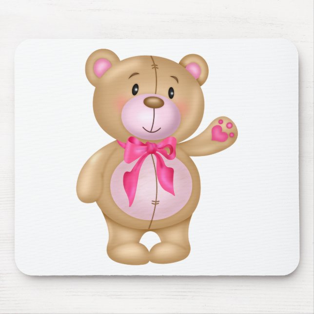 Cute Teddy Bear Mouse Mat (Front)