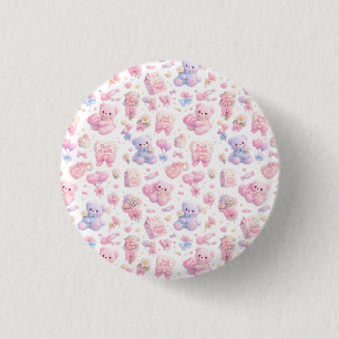 Cute Teddy Bear Mum Clipart Bundle Pastel Waterc 3 Cm Round Badge
