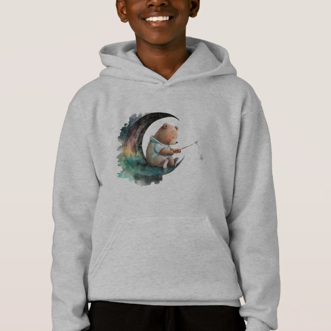 Cute Teddy Bear on the Moon, Plush Cartoon Bear (Front)