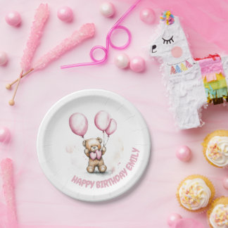Cute Teddy Bear Paper Plate